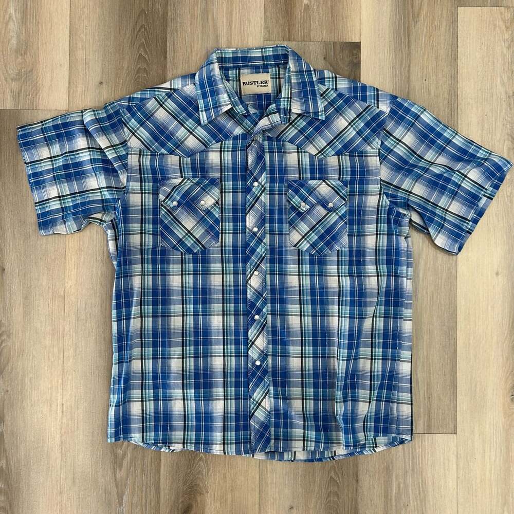 WRANGLER MEN'S WESTERN FASHION SNAP SHIRT - SIZE LARGE